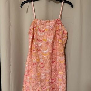 Pink and Yellow Sequin Dress